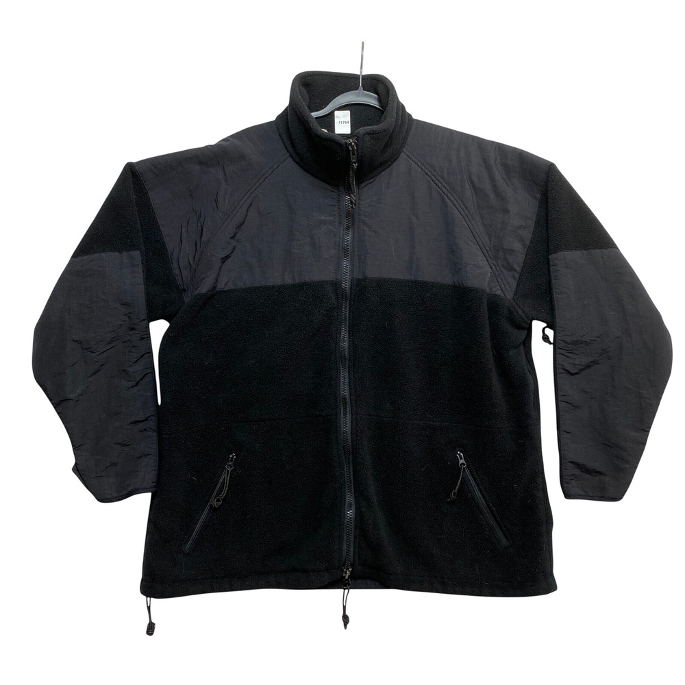 DSCP Fleece Jacket Mens XL Black Military Cold Weather Synthetic Full Zip
